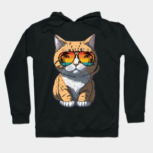 Cool Feline in Shades: Whiskered Purrfection for Cat Miaw Lovers Hoodie